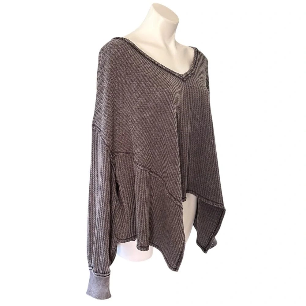 We The Free Coraline Thermal Long Sleeve Top Gray Size S